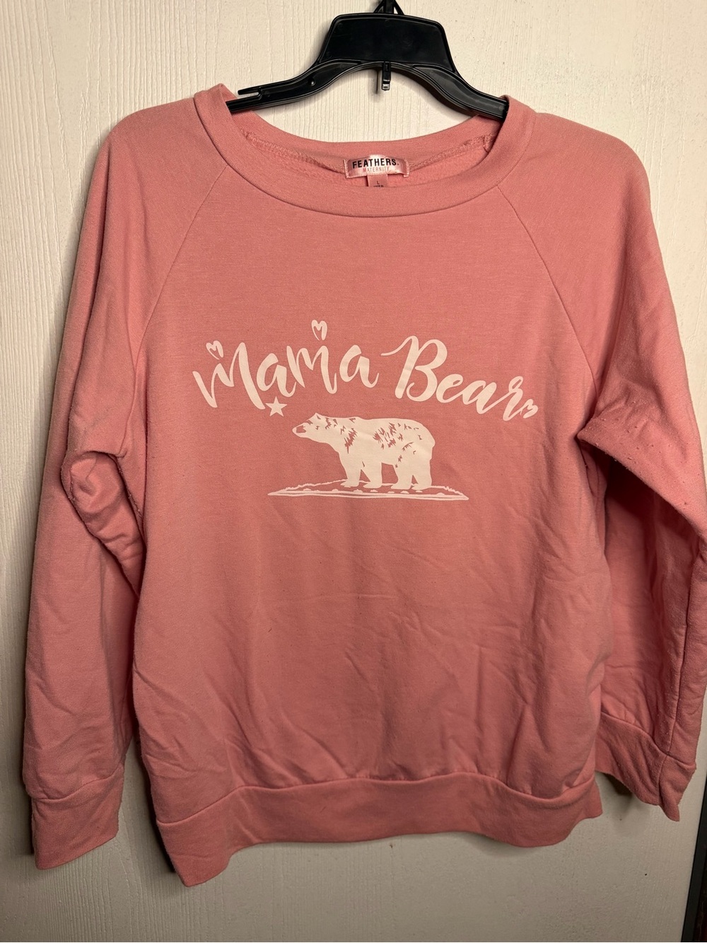 feathers Pink 'Mama Bear' Crewneck Sweatshirt